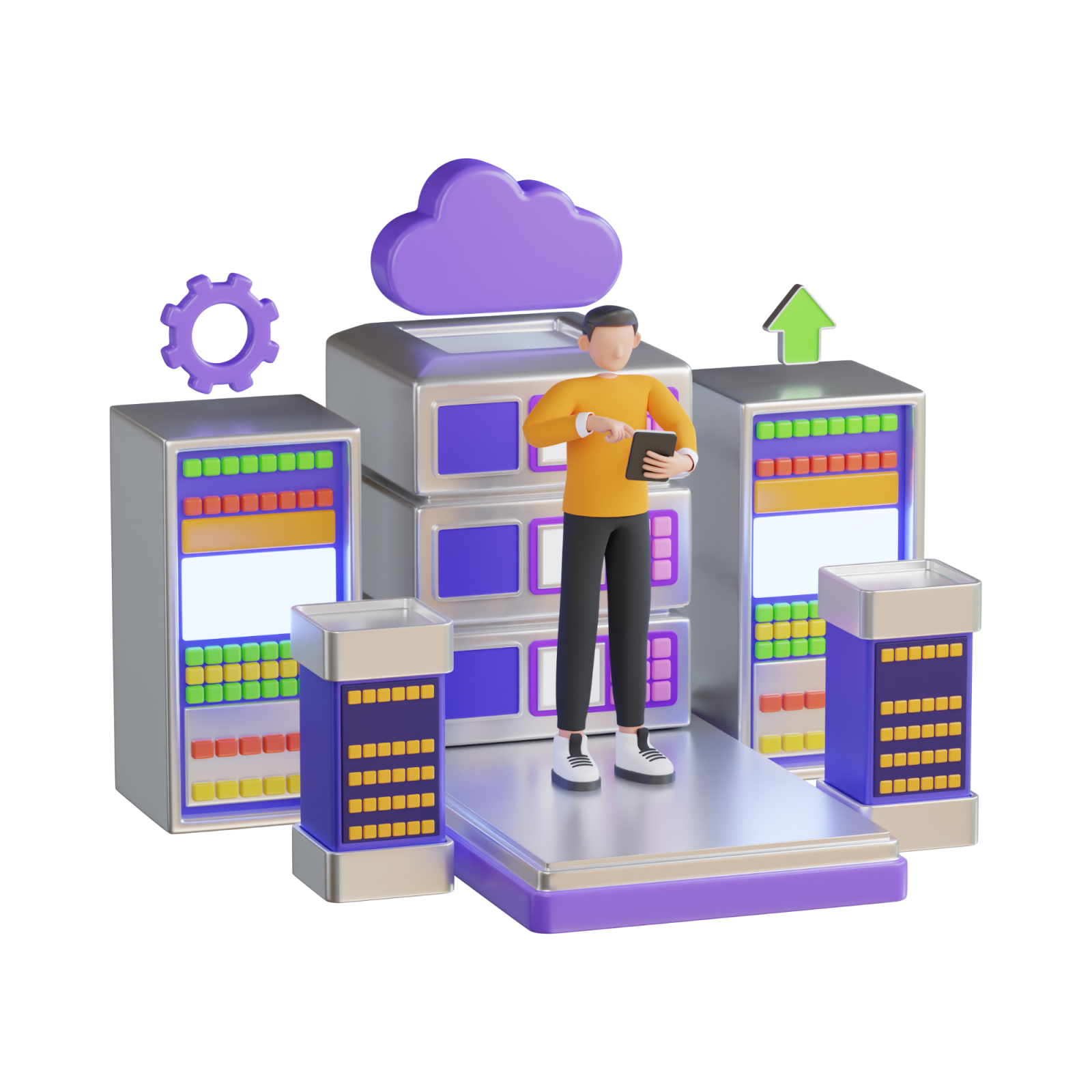 Cloud-Based School ERP System Illustration